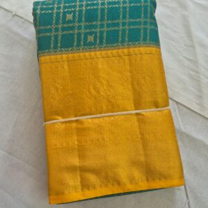 Elegant Teal Green Saree with Rich Mustard Gold Zari Pallu