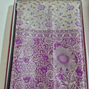 Elegant Cream Chiffon Saree with Floral Prints