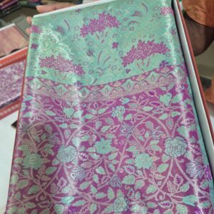 Sky Blue Floral Saree with Minimal Design