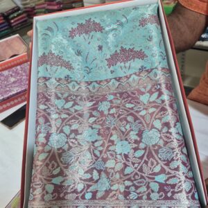 Elegant Blue Printed Silk Saree with Minimal Design