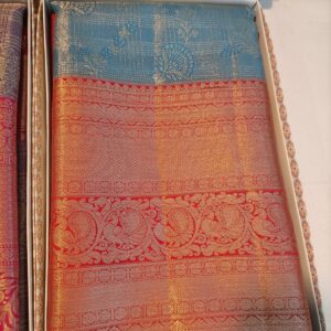 Elegant Blue Soft Silk Saree with Minimal Design