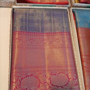 Graceful Blue Kanjivaram Silk Saree with Design Border